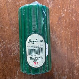 Candle-Lite Bayberry Vintage Fluted Round Scented Green Pillar Candle Shrinkwrap